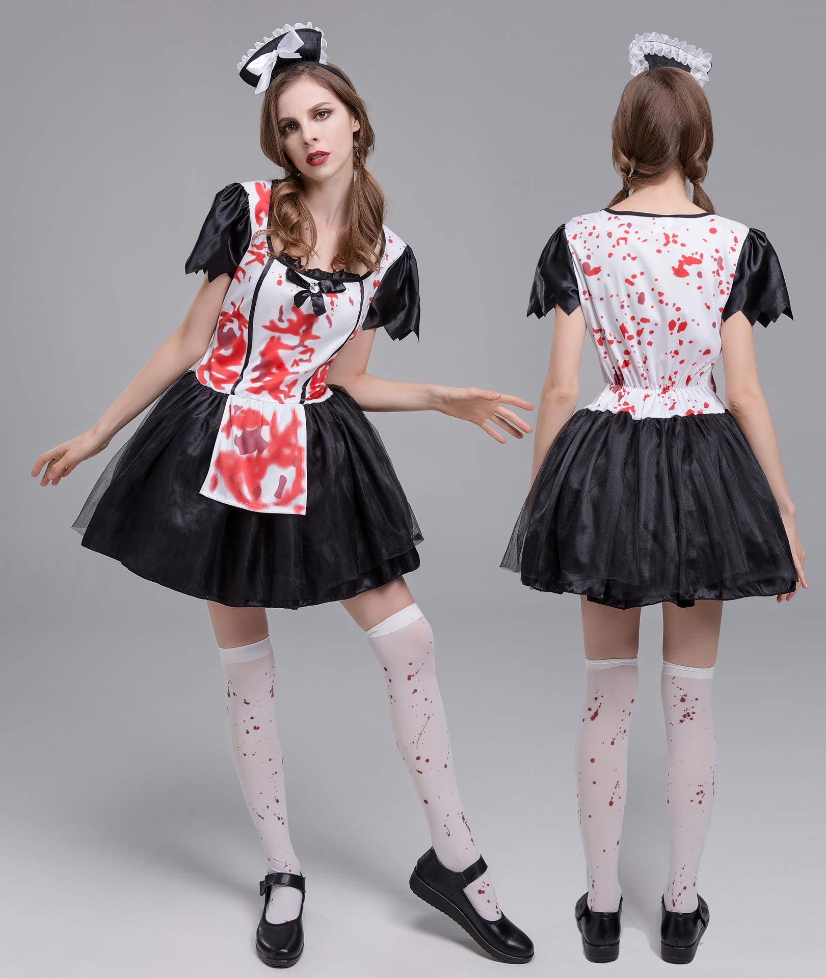 Amazon.co.jp: crazy（クレイジー)メイド服 ハロウィン コスプレ